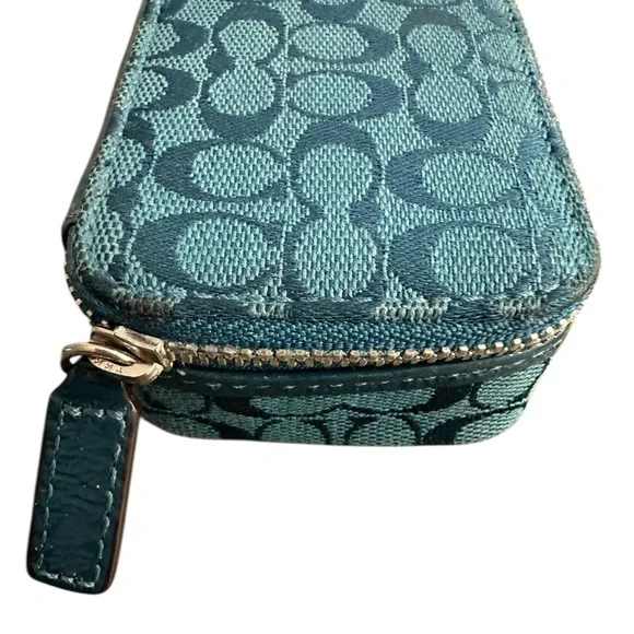 Coach Signature Teal Mini Medicine Travel Case - Picture 14 of 14